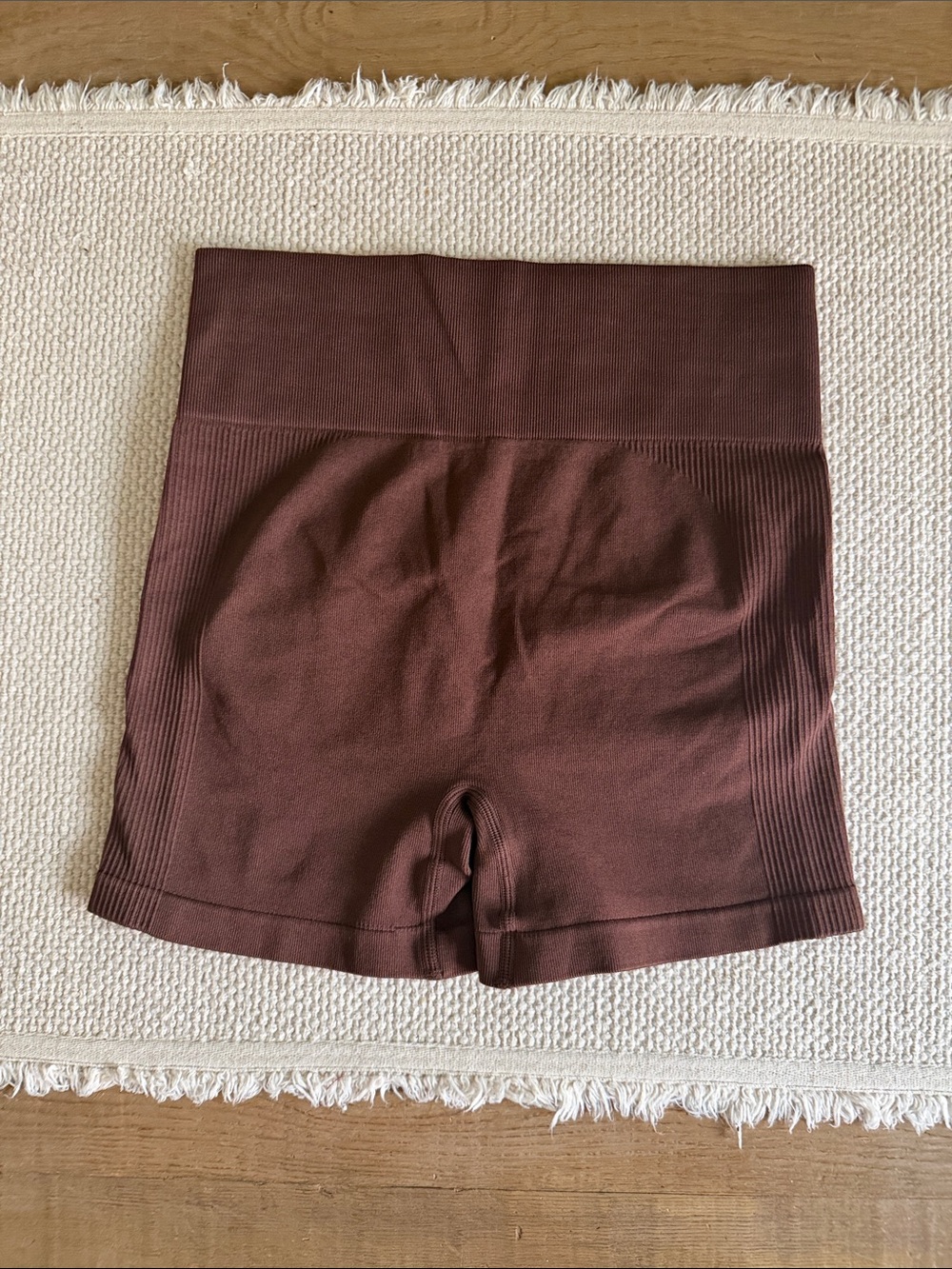 High-Waist Seamless Brown Bike Shorts
